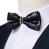 DiBanGu Sequin Bowtie for Men Solid Adjustable Pre-tied Bow Tie