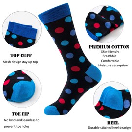 R RELAXIFE - Calcetines de vestir para hombre y mujer, de algodón, con estampado de rayas, 6 unidades, multicolor 3, 13-15