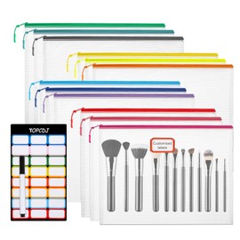 YOPCDJ 12pcs Mesh Zipper Pouch Bags, A5 Puzzle Bag (12 Colors, 12 Packs) for Organizing, Classroom Must Have Storage Bag, File Bags for School, Board Games and Office Supplies