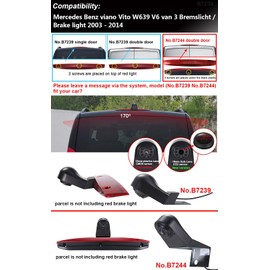 1280 x 720 Pixels 1000TV Lines Auto Top Mount Brake Bremsleuchte Kamera Bremslicht Rückfahrkamera Wasserdicht für MB Viano Vito W639 Van 3 Bremslicht Brake Light Crafter Dritte 3 Bremsleuchte ab