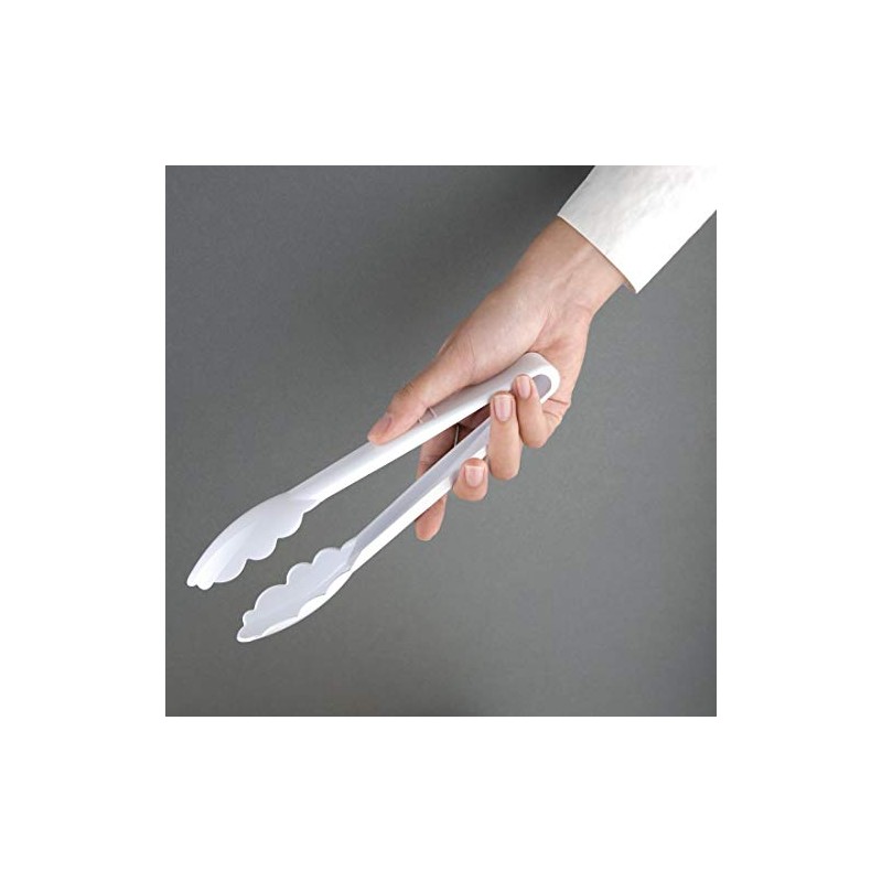 Kristallon White Tongs 9In Kitchen Buffet Cooking Food Serving Utensil