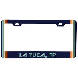 La Yuca Puerto Rico Car Metal License Plate Frame Retro Design