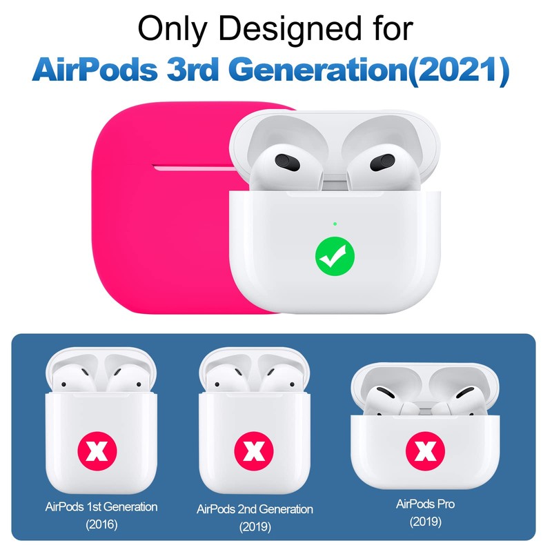 ATUAT Compatible with AirPods 3 Case, Protective Silicone Cover for