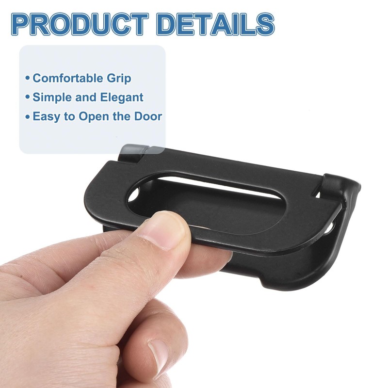 PATIKIL Recessed Pull Door Handle, 2 Pack Invisible Flush Pull