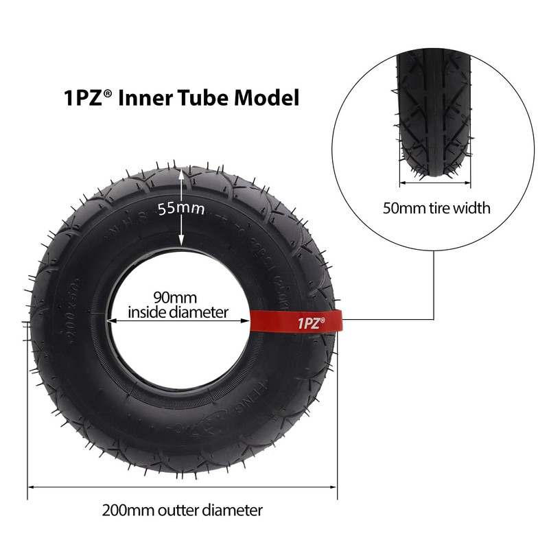 1PZ ES1-2X5 200x50 (8"x2") ScooterNeumático, Tubo interior Reemplazo de Razor