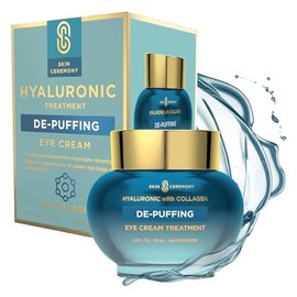 Crema antihinchazón para ojos con ácido hialurónico y colágeno: hidrata y promueve la retención de humedad. Ayuda a r