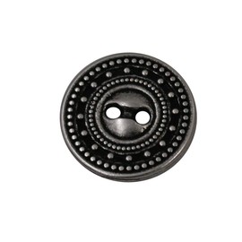 Pack of 10 2-Hole Silver with Black Metal Buttons 11 mm, 15 mm, 18 mm, or 20 mm (11 mm)