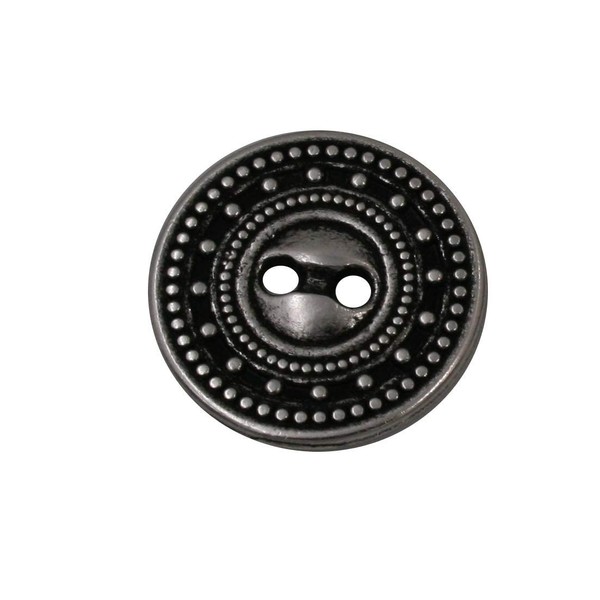 Pack of 10 2-Hole Silver with Black Metal Buttons 11