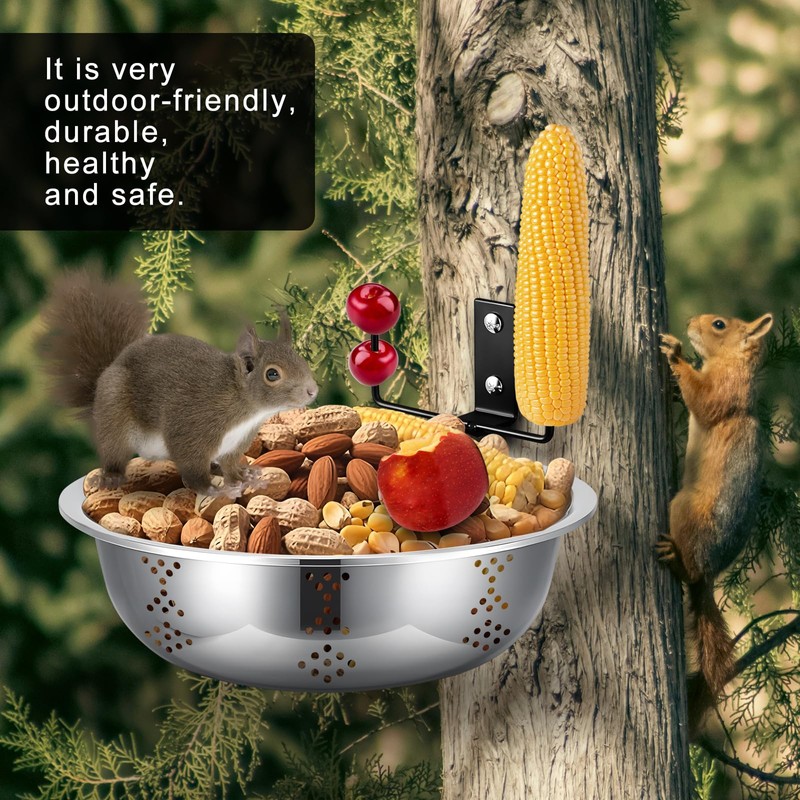 Squirrel Feeders for Outside, Metal Squirrel House for Outdoor, Durable