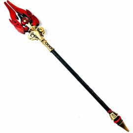 Fantasy Game Genshin Impact Cosplay Foam Sword Scepter Blade Weapon Costume (Varies Style) (Staff of Homa 70")