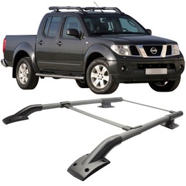 Roof Rack Cross Bars Compatible With 2005-2017 NISSAN FRONTIER 4DOOR | Factory Style Aluminum Black Roof Top Bar Luggage Carrier by IKON MOTORSPORTS | 2006 2007 2008 2009 2010 2011 2012 2013 2014 2015