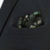 SHLAX&WING Checkered Silk Pocket Square for Men Green Hanky Checks