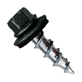 Fasteners Plus ST Fastening Type 17 Woodbinder Metal-to-Wood #12 x 3/4" Black Screws with EPDM Rubber Washer, 250-Count - Designed for Metal Roofing and Siding Panels