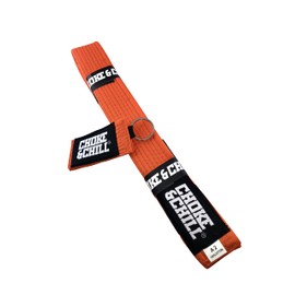 Choke&Chill BJJ Brazilian Jiu-Jitsu Belt with Keyring (Orange-White, M3 (240 cm))