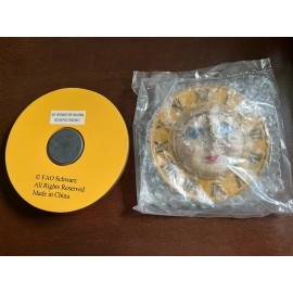 Vintage FAO Schwarz toy clock face magnets  2 total