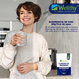 Wellthy Cloruro De Magnesio En Polvo 700g Sabor Neutro
