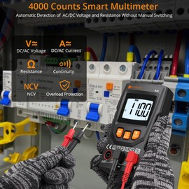 Neoteck Digital Multimeter 4000 Counts Smart Multimeter Auto-Ranging Voltage Tester Measures AC/DC Current Voltage Resistance Continuity with NCV Function
