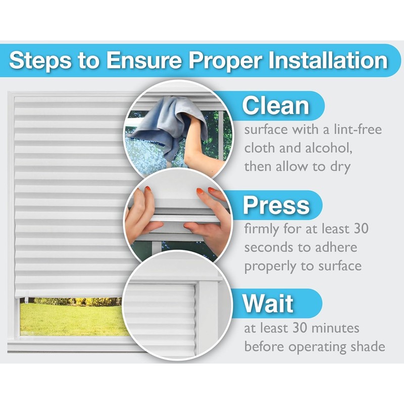 Redi Shade No Tools Original Printed Light Filtering Pleated Paper