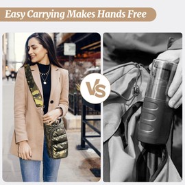 HYPINZI Water Bottle Holder with Strap Quilted Crossbody HydroBag Stylish Puffer Waterbottle Purses Water Bottle Sling Bag Water Bottle Accessories for Gifts Outdoor Travel Walking Hiking Camping