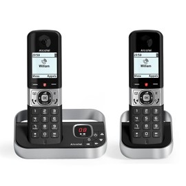 Alcatel F890 Voice Duo - Cordless Phone with answering machine and 2 Handsets - Landline Home Phones - Call Blocking Telephones