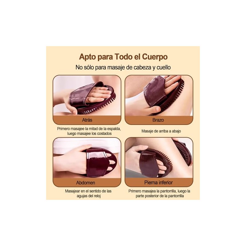 2PCS Cepillo de Masaje Meridiano, Desbloquea Meridianos, Púrpura