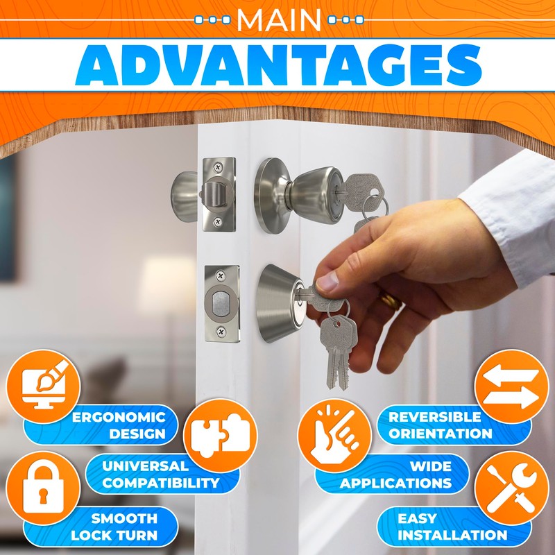 Set of 2 Mobile Home Door Knobs – Includes Keyed