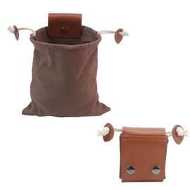 zalati Foraging Bag Folding Waist Bag Mushroom Food Canvas Pouch with PU Leather Buckle & Drawstring for Outdoor Travel Camping Hiking Bag