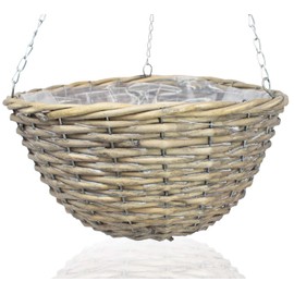 B2S BACK2SEASON Tunis Plant Basket with Chain Hanging Basket Willow Sky Hanging Basket Natural Diameter 30 cm