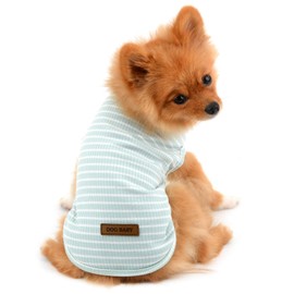PAIDEFUL Clothes for Small Dogs Boy Girl Summer Striped Puppy T Shirt Vest Breathable Cotton Tee Sleeveless Chihuahua Yorkshire,Green,Size S