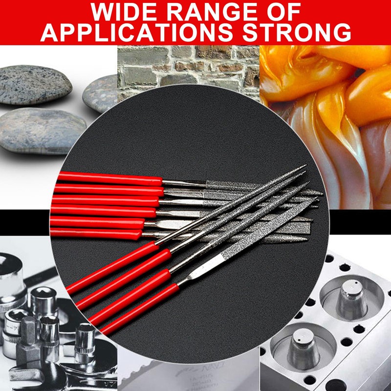 10 Pcs Mini Diamond Needle Files Set for Jewelers -
