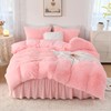 Litanika Pink Fluffy Comforter Full Size, Luxury Shaggy Faux Fur