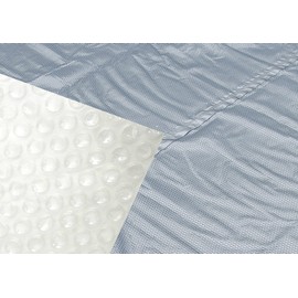 Midwest Canvas 12 x 24 Foot Oval 12 Mil Thick Backyard Swimming Pool Solar Heater Blanket Cover for Easy Pool Maintenance, Silver