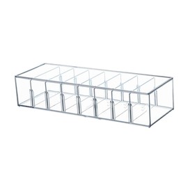 TEHAUX Cable Management Box Slots Cord Organizer for Charging Cables Transparent Storage for Home Office Versatile Electronics Organizer for Neat Tidy Spaces