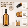 30 Pack Empty Refillable Glass Pump Bottles, 100ml /3.4oz, Amber