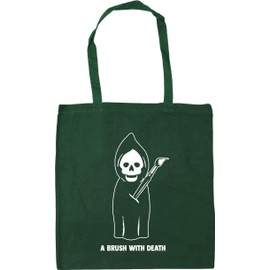 Hippowarehouse A brush with death Tote Shopping Gym Beach Bag 42cm x38cm, 10 litres