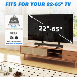 Rfiver Universal Table Top TV Stand Base TV Legs with Height Adjustment fits Most 22-65 Inch LCD LED Flat Screen TVs, Max VESA 800x500 mm, TV Feet Mount Holds up to 88 lbs, Black