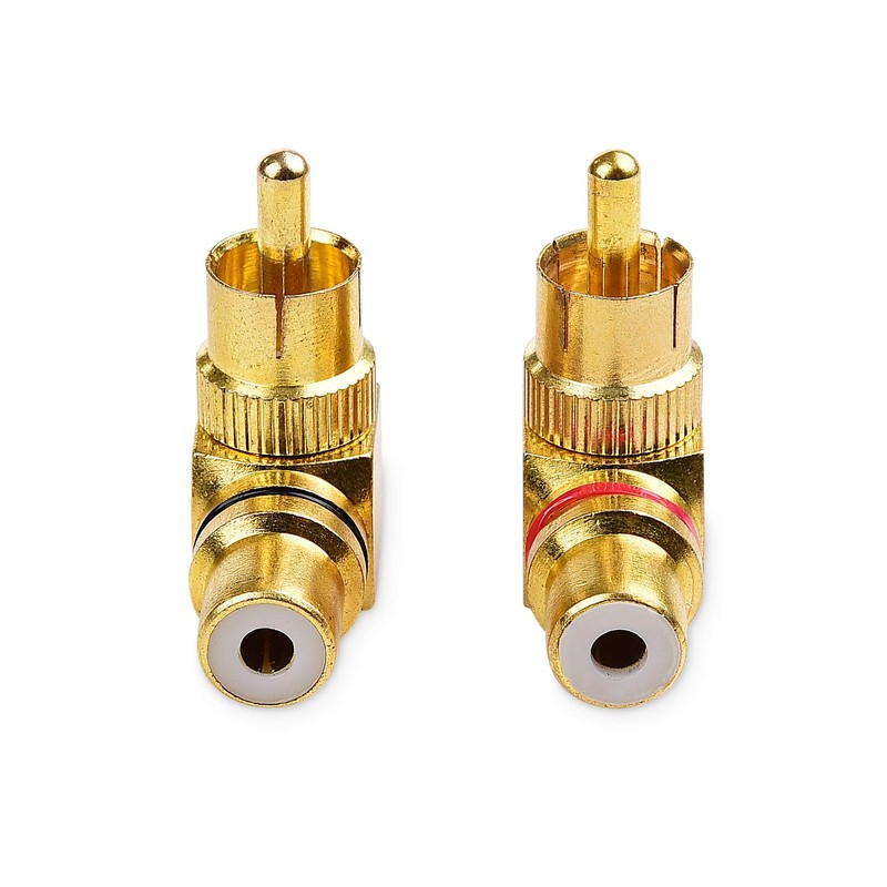 Cable Matters 2-Pack Right Angle RCA Adapter, 90 Degree RCA