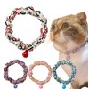 Canlivo Cat Collar, Simple, With Bell, Seigaiha, Red, Size S,