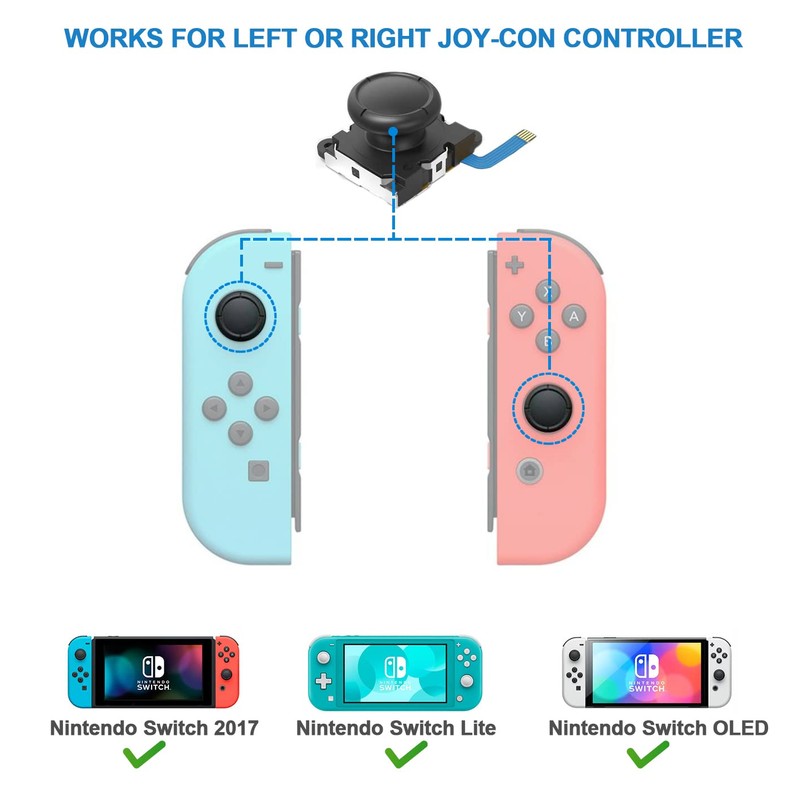 Veanic 2-Pack Replacement Joystick Analog Thumb Stick Compatible with Switch
