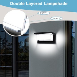 BIRITALO 4 Pack 6000K Outdoor Porch Lights, 18W 1800LM LED Wall Lighting, IP65 Waterproof Rustproof Aluminum Modern Exterior Fixtures for Front Door, Patio, Backyard