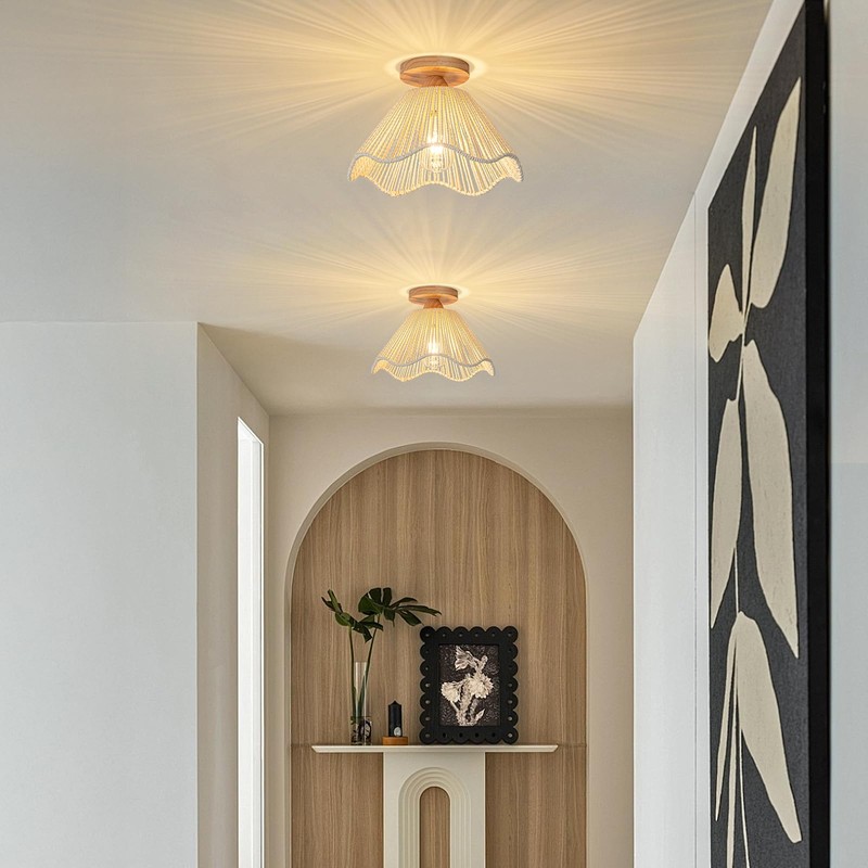 Zswanbei D12.5 Inch Boho Light Fixtures Flush Mount Mini Chandelier