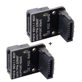 Cablecc SATA 7Pin Female to 7pin Male Up 90 Degree Angled Adapter Mainboard Motherboard for Desktops SSD HDD