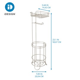 iDesign Weston Stand with Shelf, Satin Toilet Paper Holder