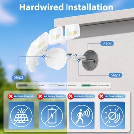 SZPOWER 70W LED Flood Lights Outdoor Waterproof IP65, 5 Heads Exterior Security Lights, 6500K Super Bright Floodlight Fixture, Outside Light for House, Backyard White