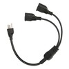 Extension Y Splitter Power Cord 3 Pin 1 to 2