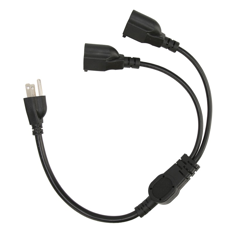 Extension Y Splitter Power Cord 3 Pin 1 to 2