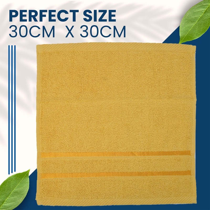 Towelogy® Luxury Egyptian Cotton Face Cloth Flannel Fingertip Towels Set