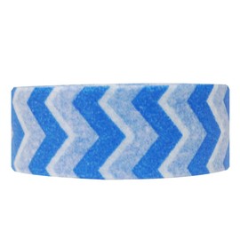 Wrapables Striped Washi Masking Tape, Chevron, True Blue Short