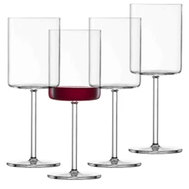 Schott Zwiesel Modo Red Wine Glass (Set of 4), Straightline Wine Glasses for Red Wine, Dishwasher Safe Tritan Crystal Glasses, Made in Germany (Item No. 119899)