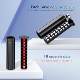 Kiorafoto (2 Pack)LR41 Battery Holder,AA Size Coin Cell Battery Case for 20x LR41/AG3/SR41/192/384/RW87/SR41W/GP192/312 Hearing Aid Batteries,LR41 Button Storage,Allow to fit in AA Battery Slot